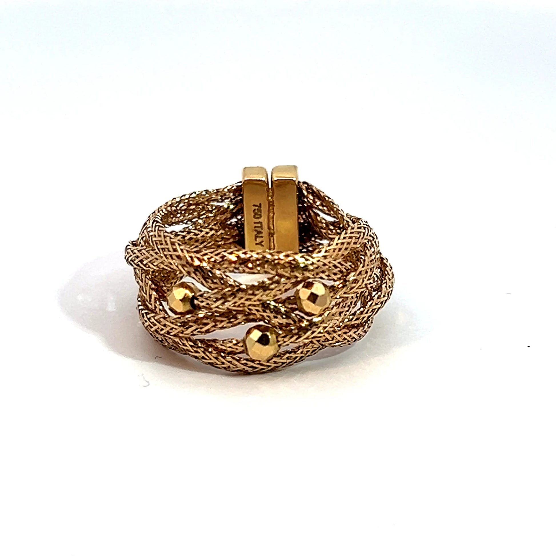 18K Gold Woven Adjustable Ring, 2.38g