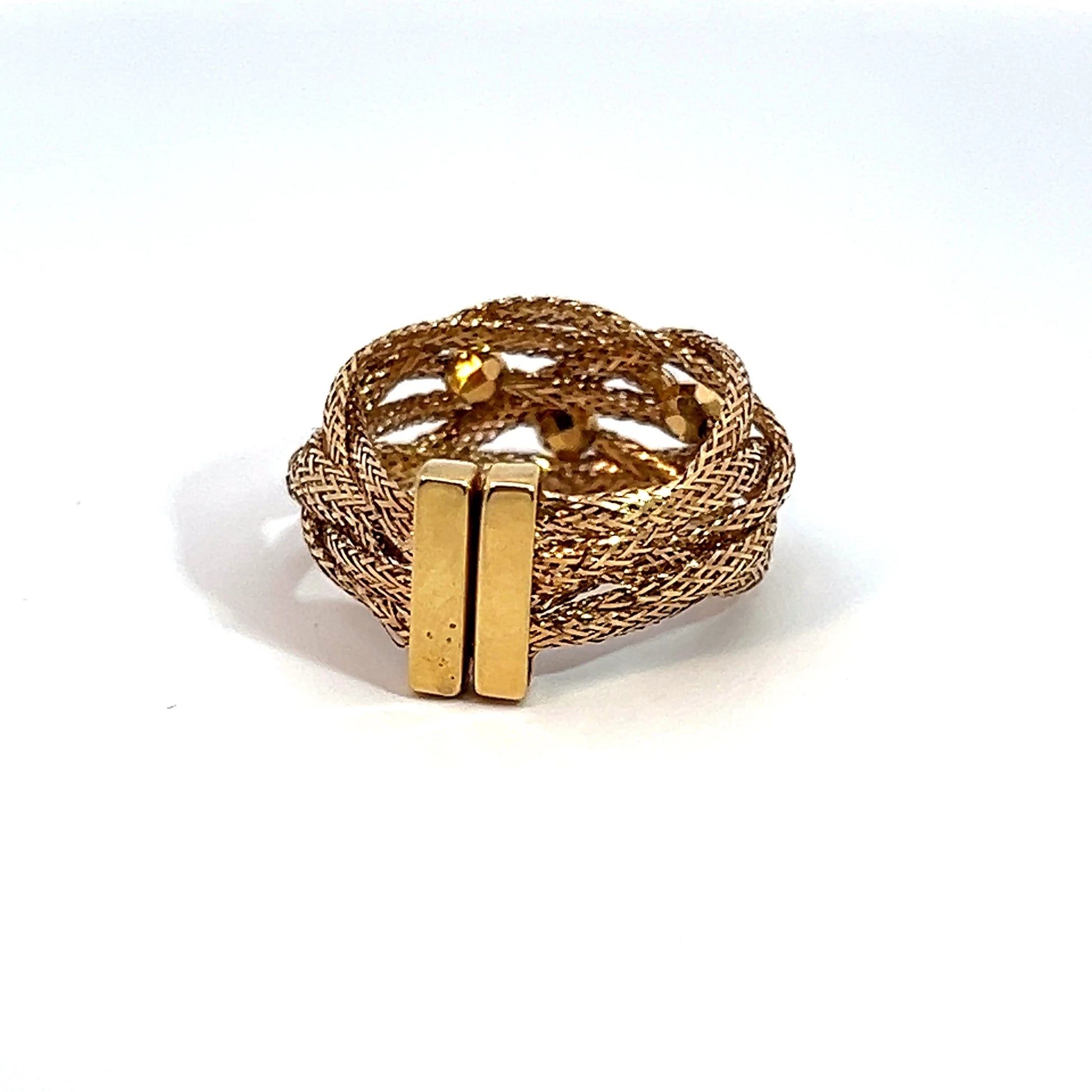 18K Gold Woven Adjustable Ring, 2.38g