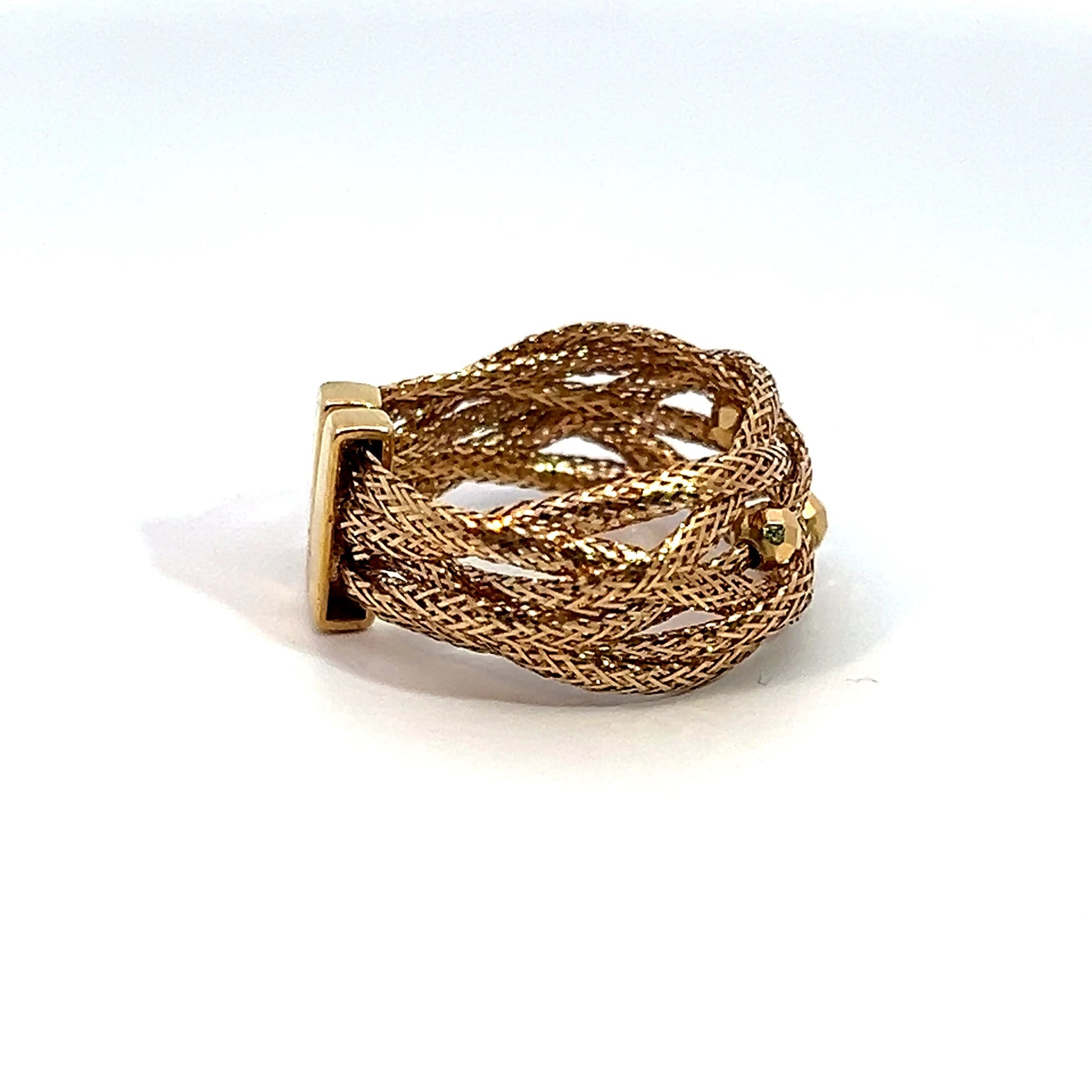 18K Gold Woven Adjustable Ring, 2.38g