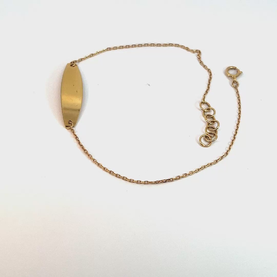 18 ct Gold Bracelet with Adjustable Chain, 1.12g, 16.5 cm + 1.5 cm Extension – Minimalist Women’s Jewelry