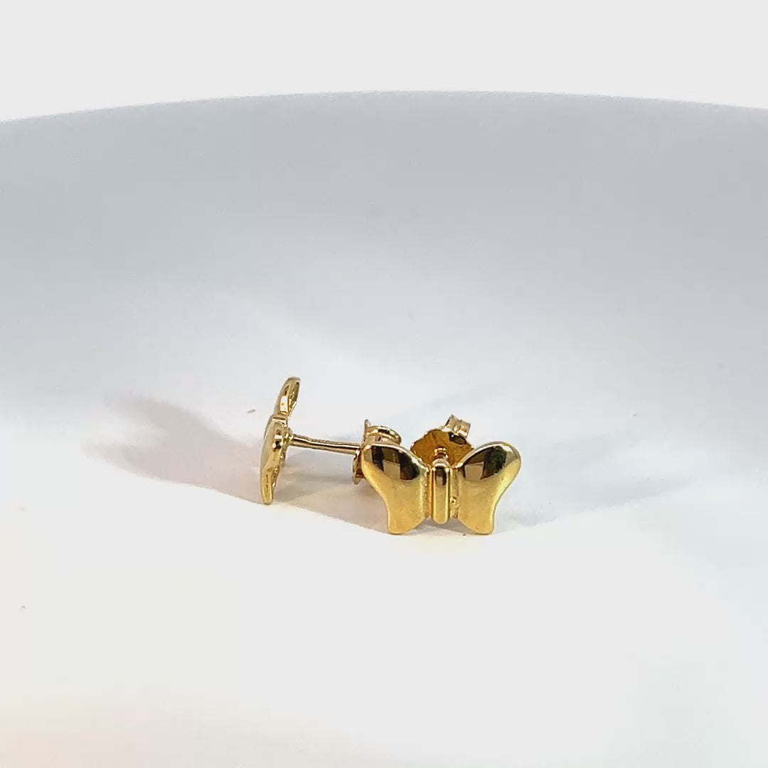 14K Gold Stud Earrings | Elegant Minimalist Design | Lightweight and Comfortable