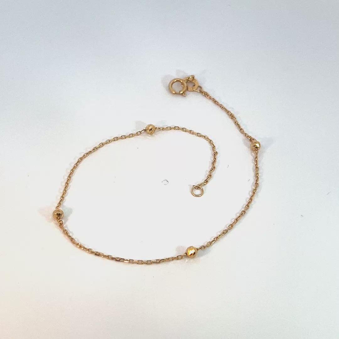 18 ct Gold Bracelet for Women - Lightweight 0.82g, 18.5 cm | Elegant Gold Jewelry, Minimalist Chain Bracelet with Secure Clasp